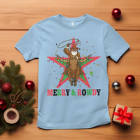 Merry And Rowdy Kwanzaa Santa Cowboy Christmas Gift T Shirt - Wonder Print Shop