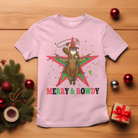 Merry And Rowdy Kwanzaa Santa Cowboy Christmas Gift T Shirt - Wonder Print Shop