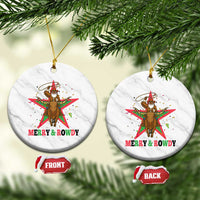 Merry And Rowdy Kwanzaa Santa Cowboy Christmas Gift Ceramic Ornament - Wonder Print Shop