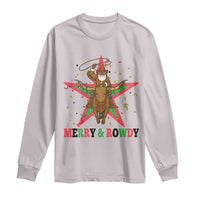 Merry And Rowdy Kwanzaa Santa Cowboy Christmas Gift Long Sleeve Shirt - Wonder Print Shop