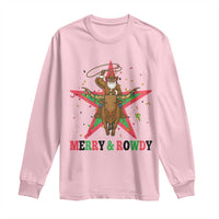 Merry And Rowdy Kwanzaa Santa Cowboy Christmas Gift Long Sleeve Shirt - Wonder Print Shop