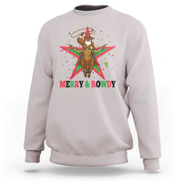 Merry And Rowdy Kwanzaa Santa Cowboy Christmas Gift Sweatshirt - Wonder Print Shop
