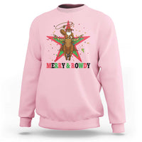 Merry And Rowdy Kwanzaa Santa Cowboy Christmas Gift Sweatshirt - Wonder Print Shop