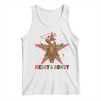 Merry And Rowdy Kwanzaa Santa Cowboy Christmas Gift Tank Top - Wonder Print Shop