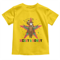 Merry And Rowdy Kwanzaa Santa Cowboy Christmas Gift Toddler T Shirt - Wonder Print Shop