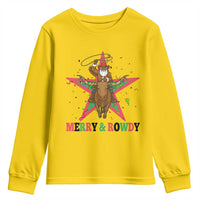 Merry And Rowdy Kwanzaa Santa Cowboy Christmas Gift Youth Sweatshirt - Wonder Print Shop