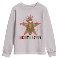 Merry And Rowdy Kwanzaa Santa Cowboy Christmas Gift Youth Sweatshirt - Wonder Print Shop
