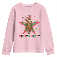 Merry And Rowdy Kwanzaa Santa Cowboy Christmas Gift Youth Sweatshirt - Wonder Print Shop
