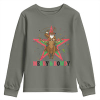 Merry And Rowdy Kwanzaa Santa Cowboy Christmas Gift Youth Sweatshirt - Wonder Print Shop