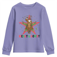 Merry And Rowdy Kwanzaa Santa Cowboy Christmas Gift Youth Sweatshirt - Wonder Print Shop