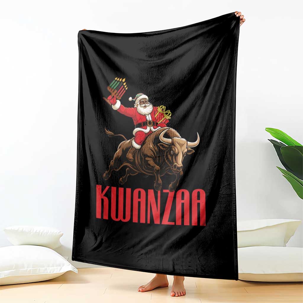 Happy Kwanzaa Throw Blanket Rodeo Black Santa African American Holiday Gift - Wonder Print Shop