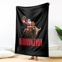 Happy Kwanzaa Throw Blanket Rodeo Black Santa African American Holiday Gift - Wonder Print Shop