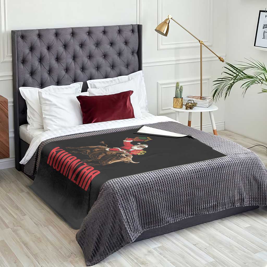Happy Kwanzaa Throw Blanket Rodeo Black Santa African American Holiday Gift - Wonder Print Shop