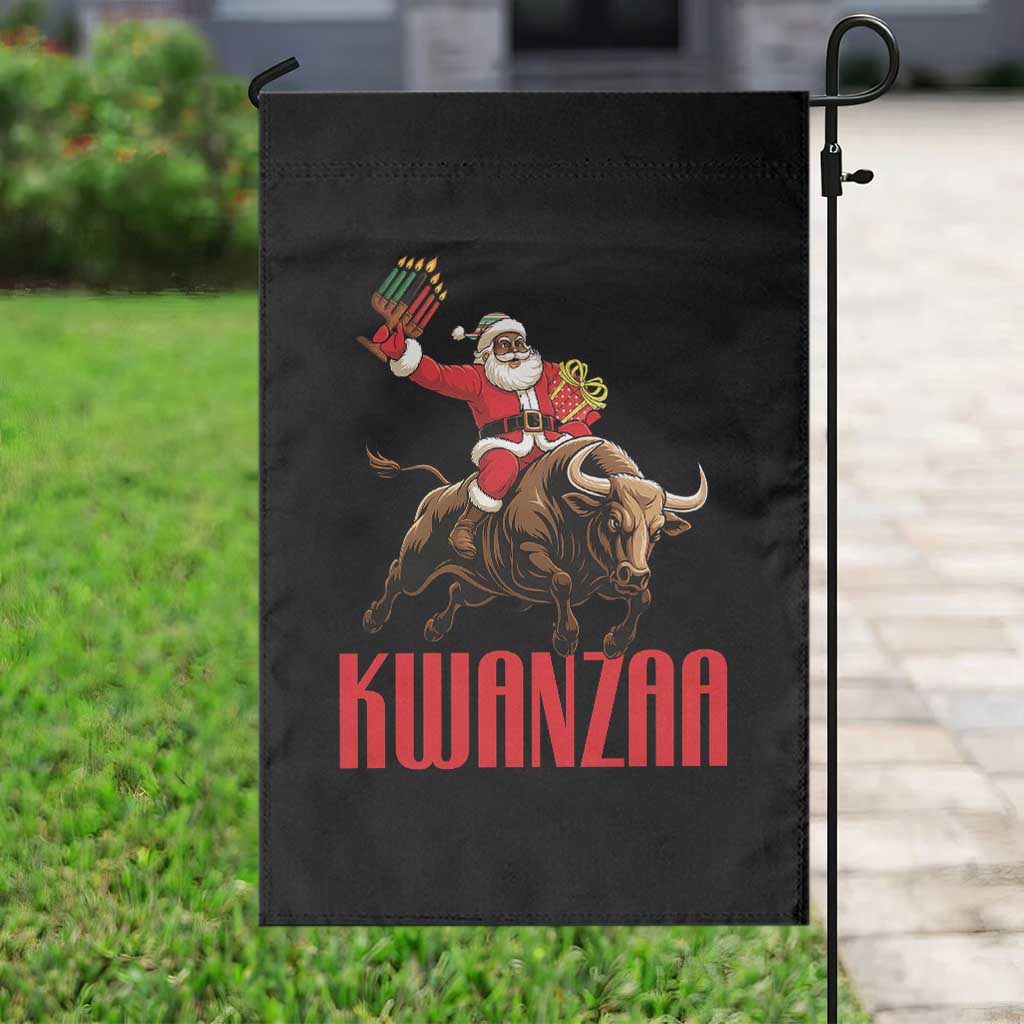 Happy Kwanzaa Garden Flag Rodeo Black Santa African American Holiday Gift - Wonder Print Shop