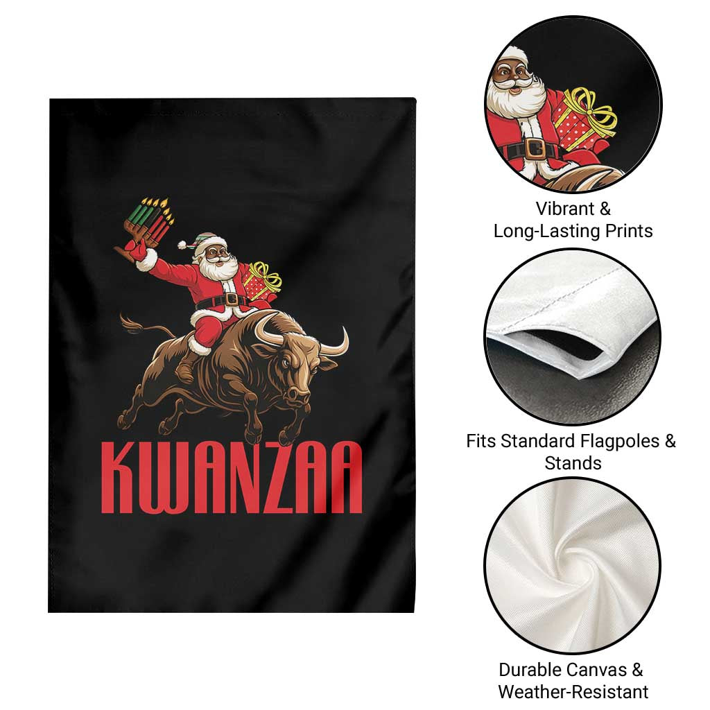Happy Kwanzaa Garden Flag Rodeo Black Santa African American Holiday Gift - Wonder Print Shop