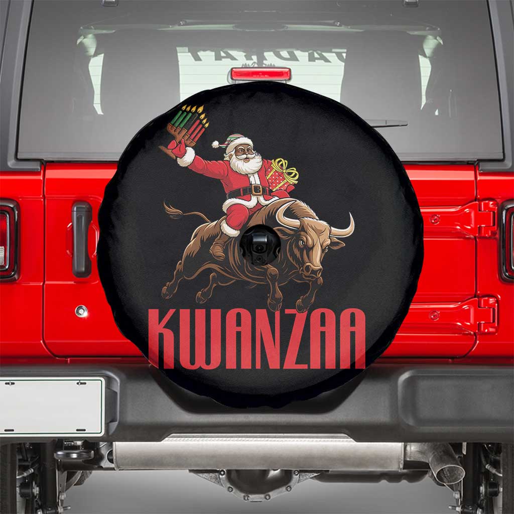Happy Kwanzaa Spare Tire Cover Rodeo Black Santa African American Holiday Gift - Wonder Print Shop