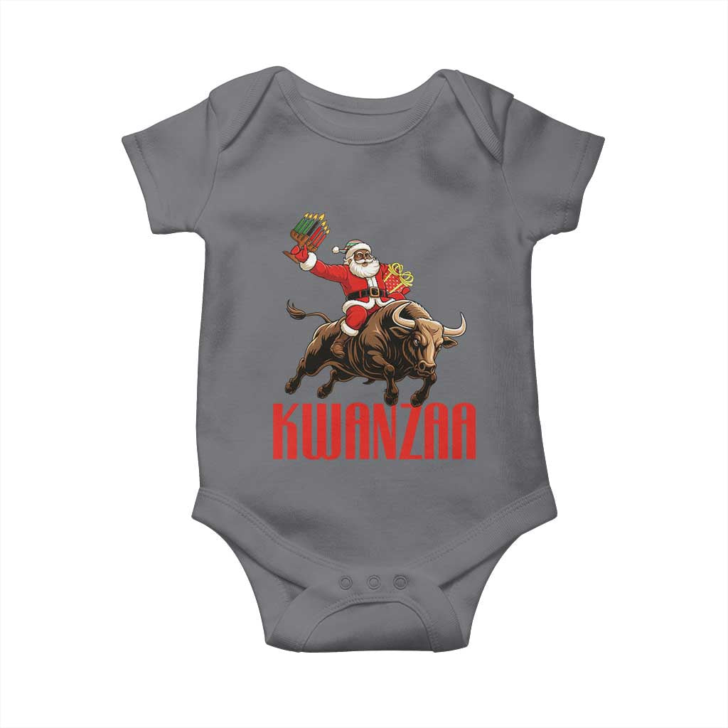 Happy Kwanzaa Baby Onesie Rodeo Black Santa African American Holiday Gift - Wonder Print Shop