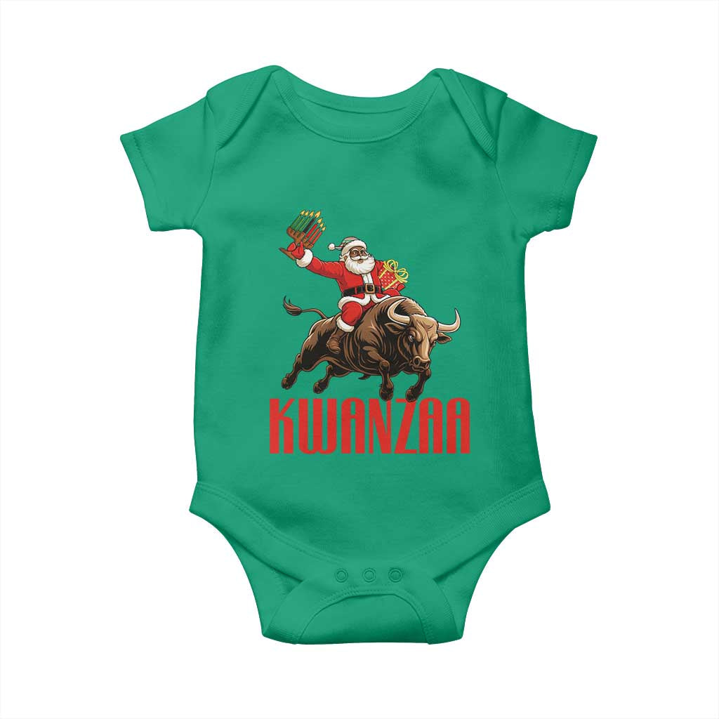 Happy Kwanzaa Baby Onesie Rodeo Black Santa African American Holiday Gift - Wonder Print Shop