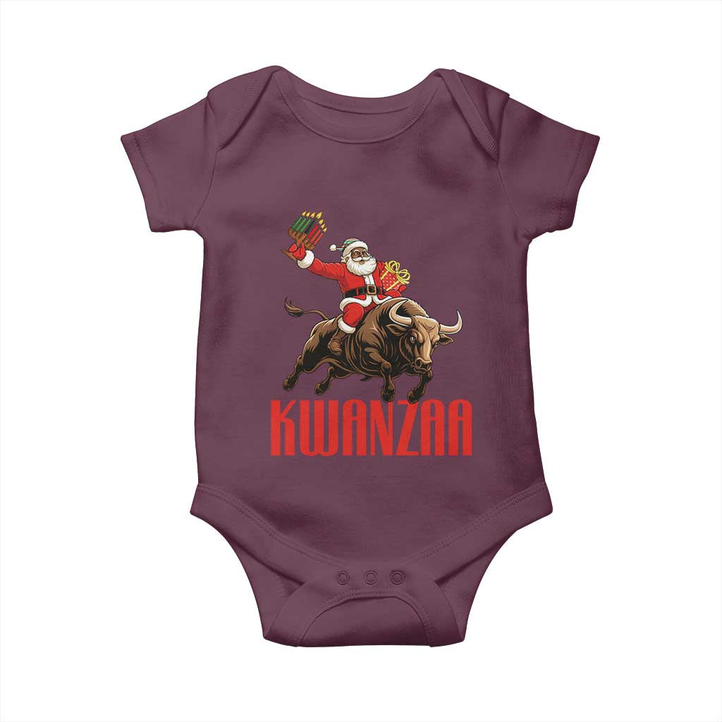Happy Kwanzaa Baby Onesie Rodeo Black Santa African American Holiday Gift - Wonder Print Shop