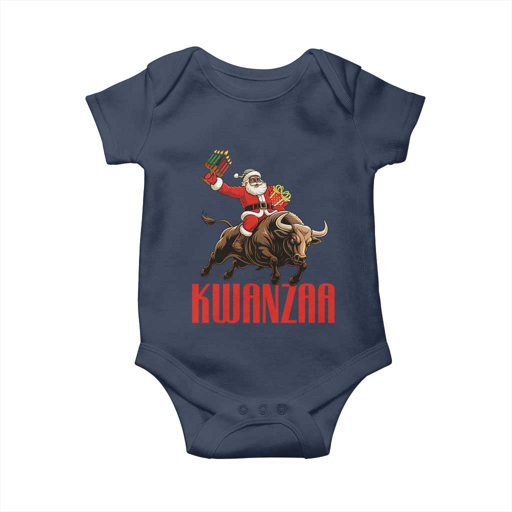 Happy Kwanzaa Baby Onesie Rodeo Black Santa African American Holiday Gift - Wonder Print Shop