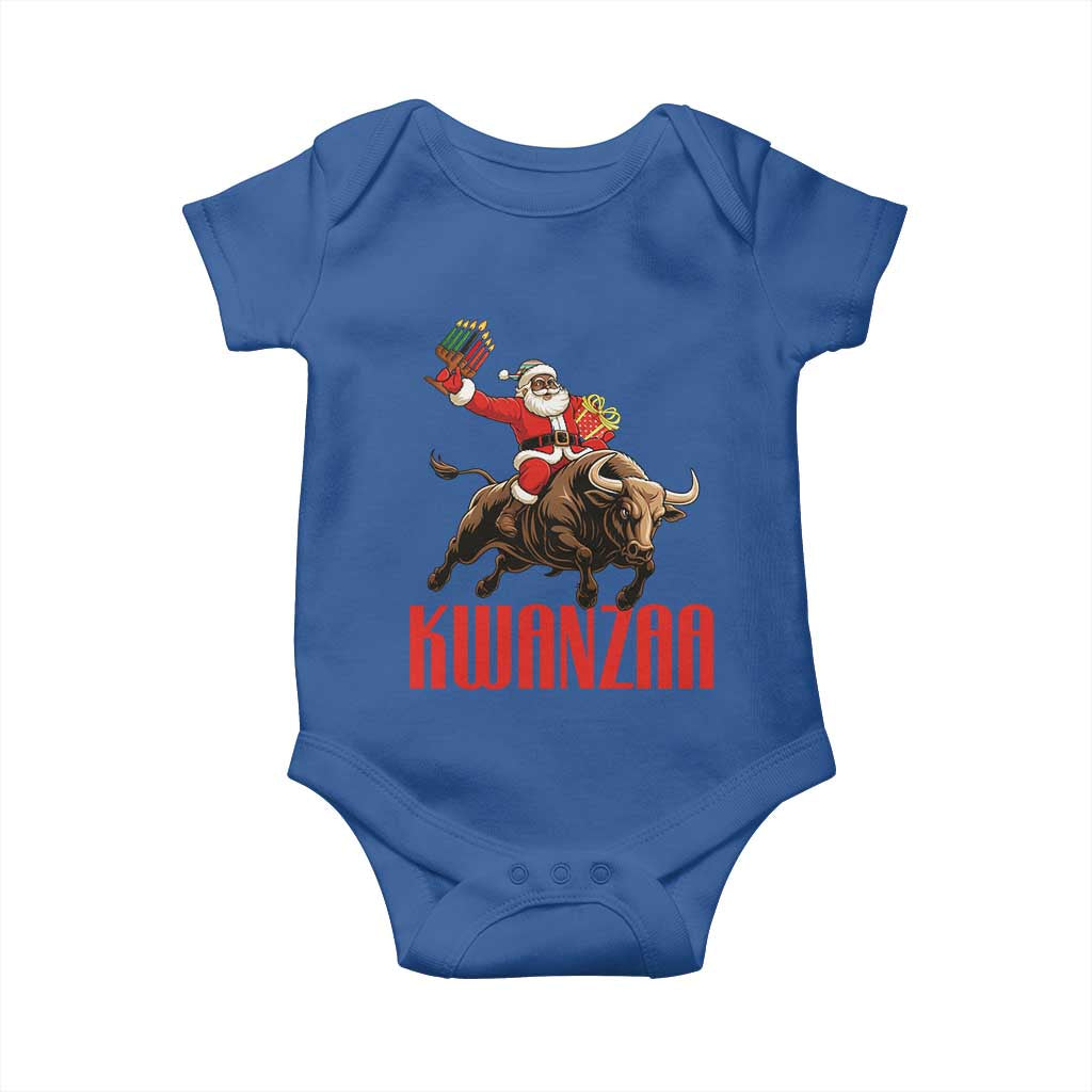 Happy Kwanzaa Baby Onesie Rodeo Black Santa African American Holiday Gift - Wonder Print Shop