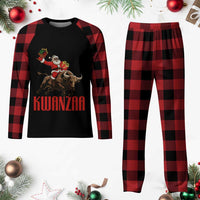 Happy Kwanzaa Plaid Pajama Set Rodeo Black Santa African American Holiday Gift - Wonder Print Shop