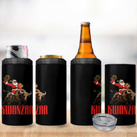 Happy Kwanzaa 4 in 1 Can Cooler Tumbler Rodeo Black Santa African American Holiday Gift - Wonder Print Shop