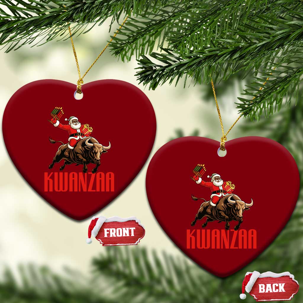 Happy Kwanzaa Ceramic Ornament Rodeo Black Santa African American Holiday Gift - Wonder Print Shop