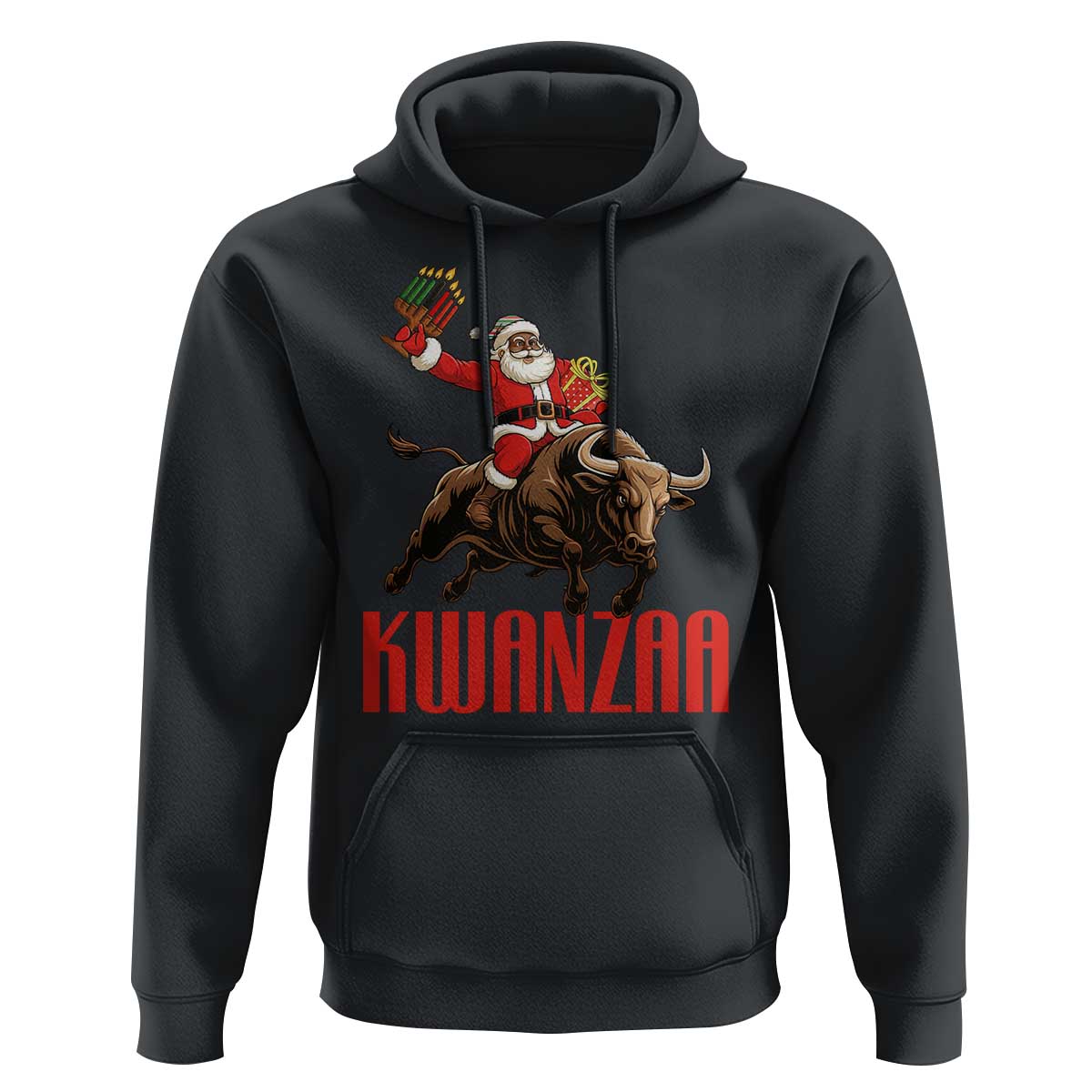 Happy Kwanzaa Hoodie Rodeo Black Santa African American Holiday Gift - Wonder Print Shop