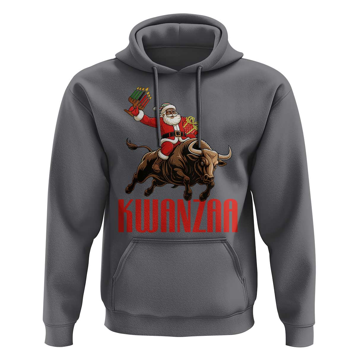 Happy Kwanzaa Hoodie Rodeo Black Santa African American Holiday Gift - Wonder Print Shop