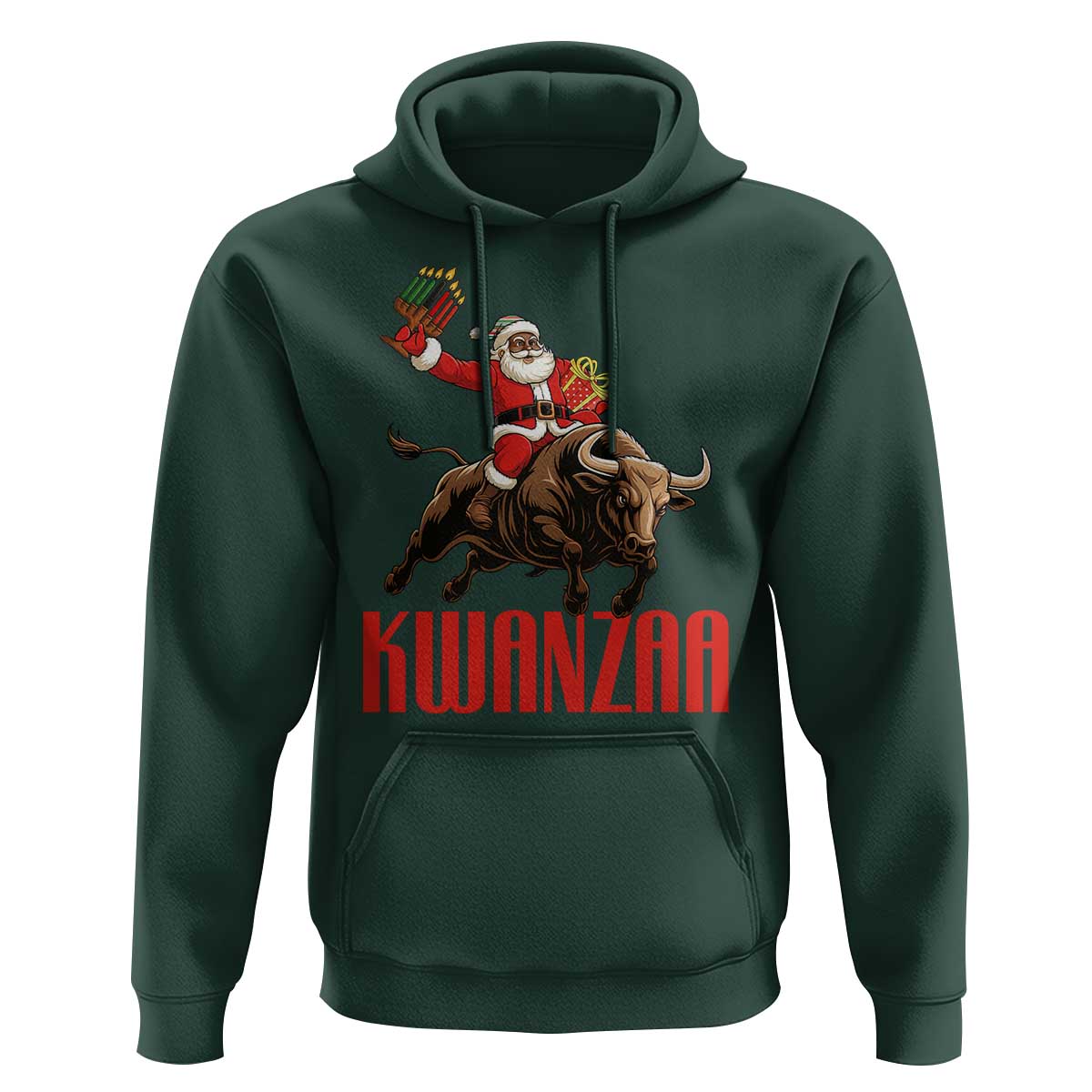 Happy Kwanzaa Hoodie Rodeo Black Santa African American Holiday Gift - Wonder Print Shop