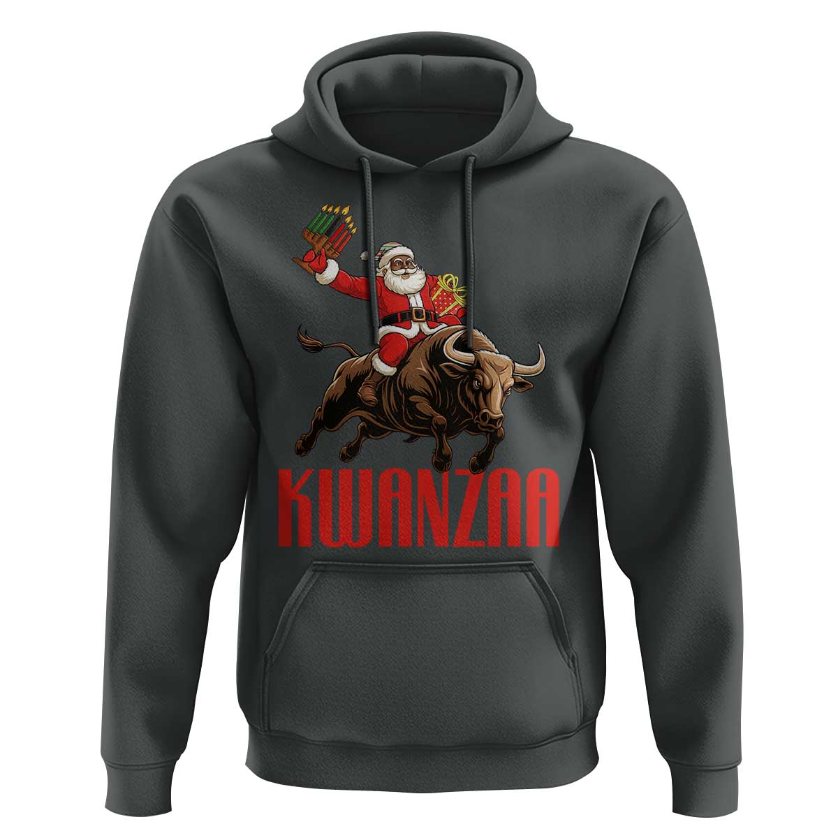 Happy Kwanzaa Hoodie Rodeo Black Santa African American Holiday Gift - Wonder Print Shop