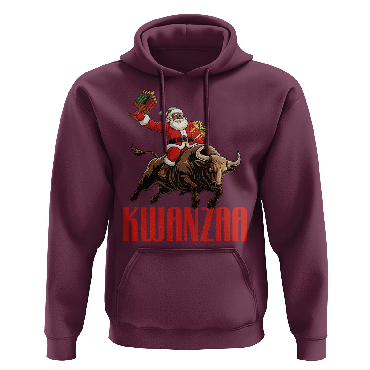 Happy Kwanzaa Hoodie Rodeo Black Santa African American Holiday Gift - Wonder Print Shop