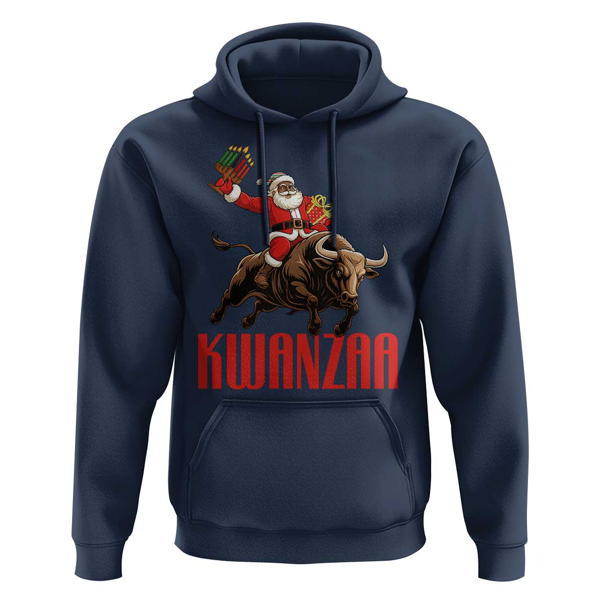 Happy Kwanzaa Hoodie Rodeo Black Santa African American Holiday Gift - Wonder Print Shop