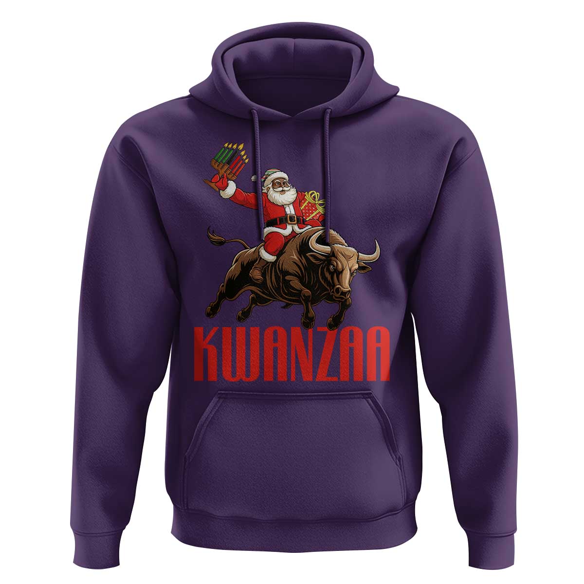 Happy Kwanzaa Hoodie Rodeo Black Santa African American Holiday Gift - Wonder Print Shop