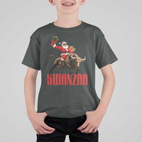 Happy Kwanzaa T Shirt For Kid Rodeo Black Santa African American Holiday Gift - Wonder Print Shop