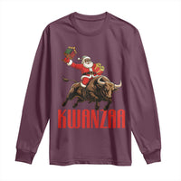 Happy Kwanzaa Long Sleeve Shirt Rodeo Black Santa African American Holiday Gift - Wonder Print Shop