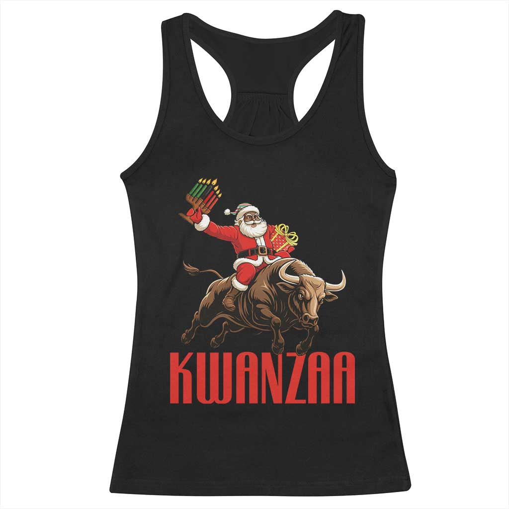Happy Kwanzaa Racerback Tank Top Rodeo Black Santa African American Holiday Gift - Wonder Print Shop