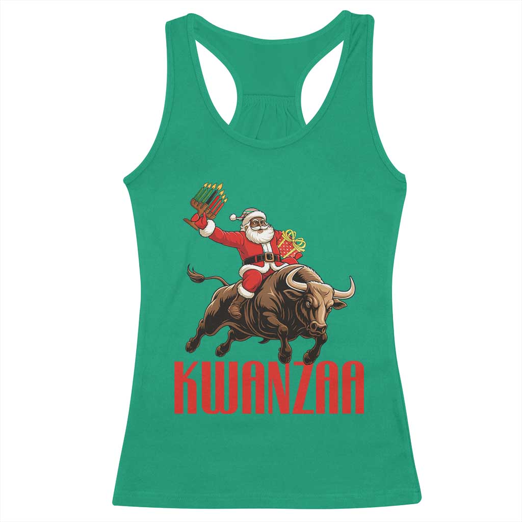 Happy Kwanzaa Racerback Tank Top Rodeo Black Santa African American Holiday Gift - Wonder Print Shop