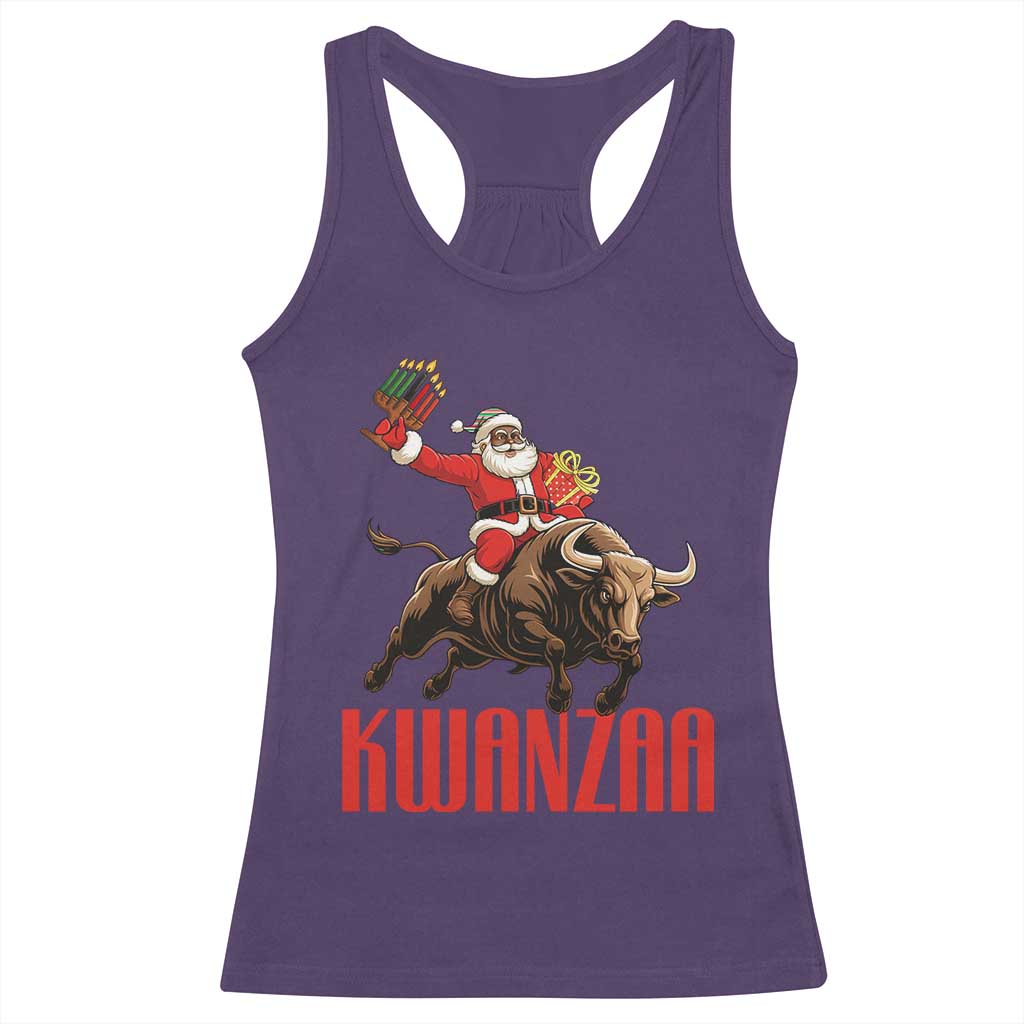 Happy Kwanzaa Racerback Tank Top Rodeo Black Santa African American Holiday Gift - Wonder Print Shop