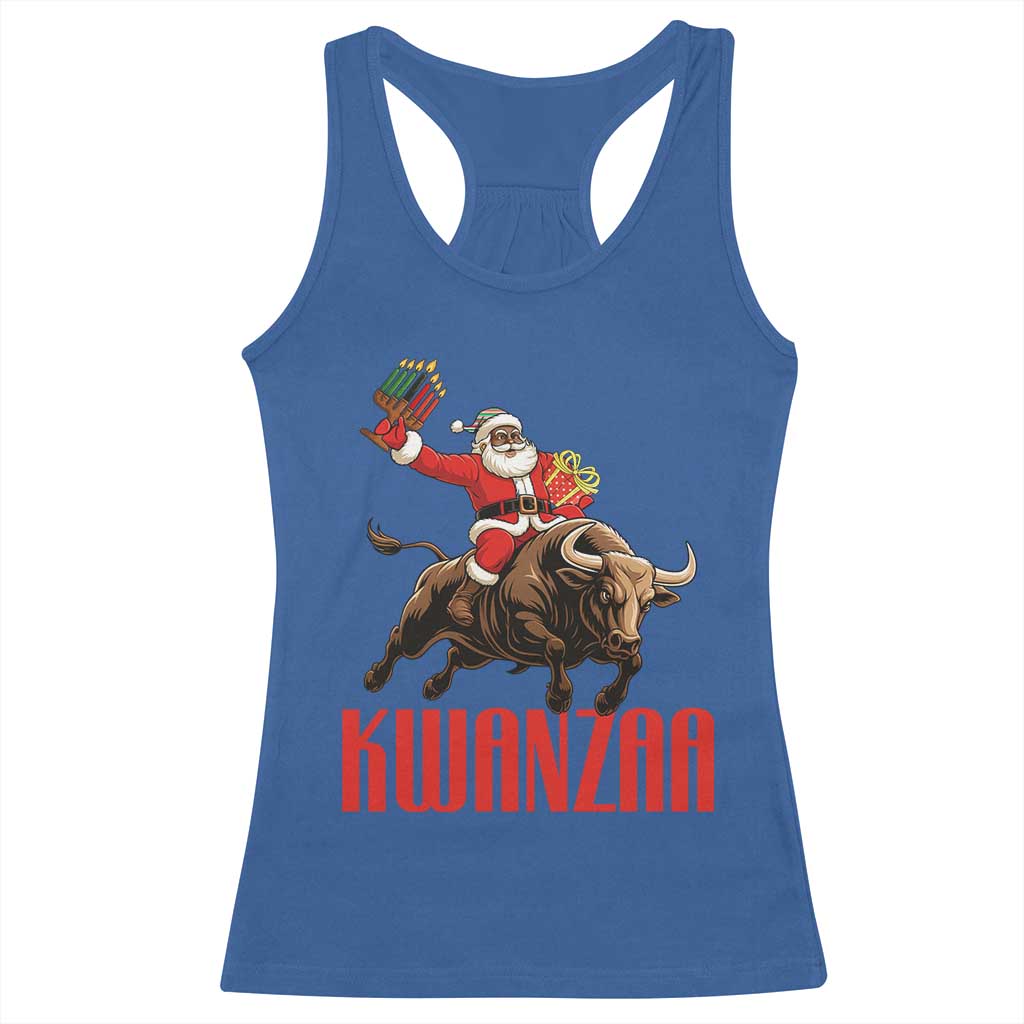 Happy Kwanzaa Racerback Tank Top Rodeo Black Santa African American Holiday Gift - Wonder Print Shop