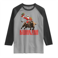 Happy Kwanzaa Raglan Shirt Rodeo Black Santa African American Holiday Gift - Wonder Print Shop
