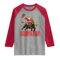 Happy Kwanzaa Raglan Shirt Rodeo Black Santa African American Holiday Gift - Wonder Print Shop