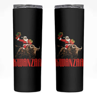 Happy Kwanzaa Skinny Tumbler Rodeo Black Santa African American Holiday Gift - Wonder Print Shop