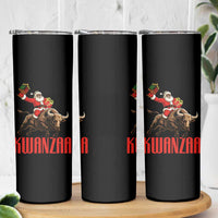 Happy Kwanzaa Skinny Tumbler Rodeo Black Santa African American Holiday Gift - Wonder Print Shop