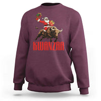 Happy Kwanzaa Sweatshirt Rodeo Black Santa African American Holiday Gift - Wonder Print Shop