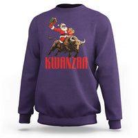 Happy Kwanzaa Sweatshirt Rodeo Black Santa African American Holiday Gift - Wonder Print Shop