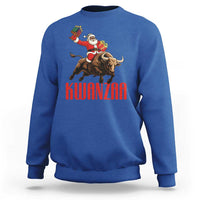Happy Kwanzaa Sweatshirt Rodeo Black Santa African American Holiday Gift - Wonder Print Shop