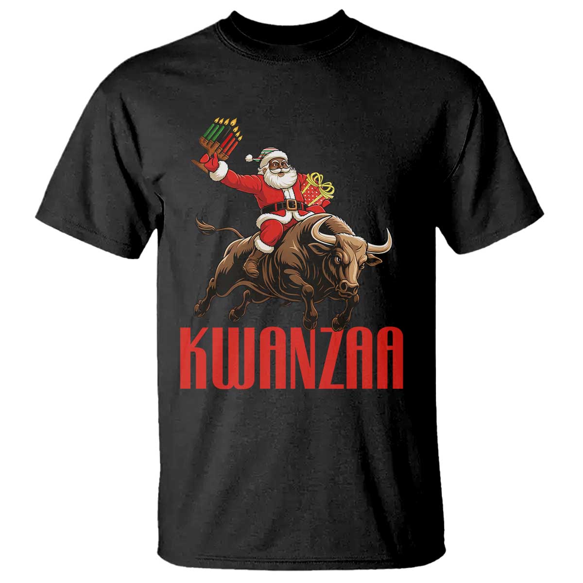 Happy Kwanzaa T Shirt Rodeo Black Santa African American Holiday Gift - Wonder Print Shop