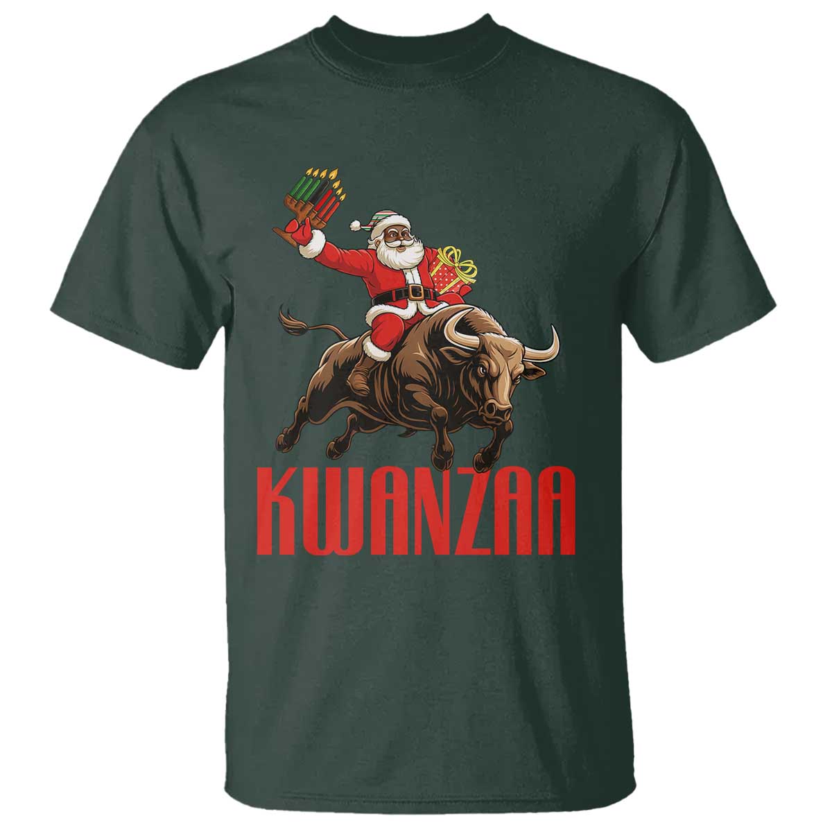 Happy Kwanzaa T Shirt Rodeo Black Santa African American Holiday Gift - Wonder Print Shop